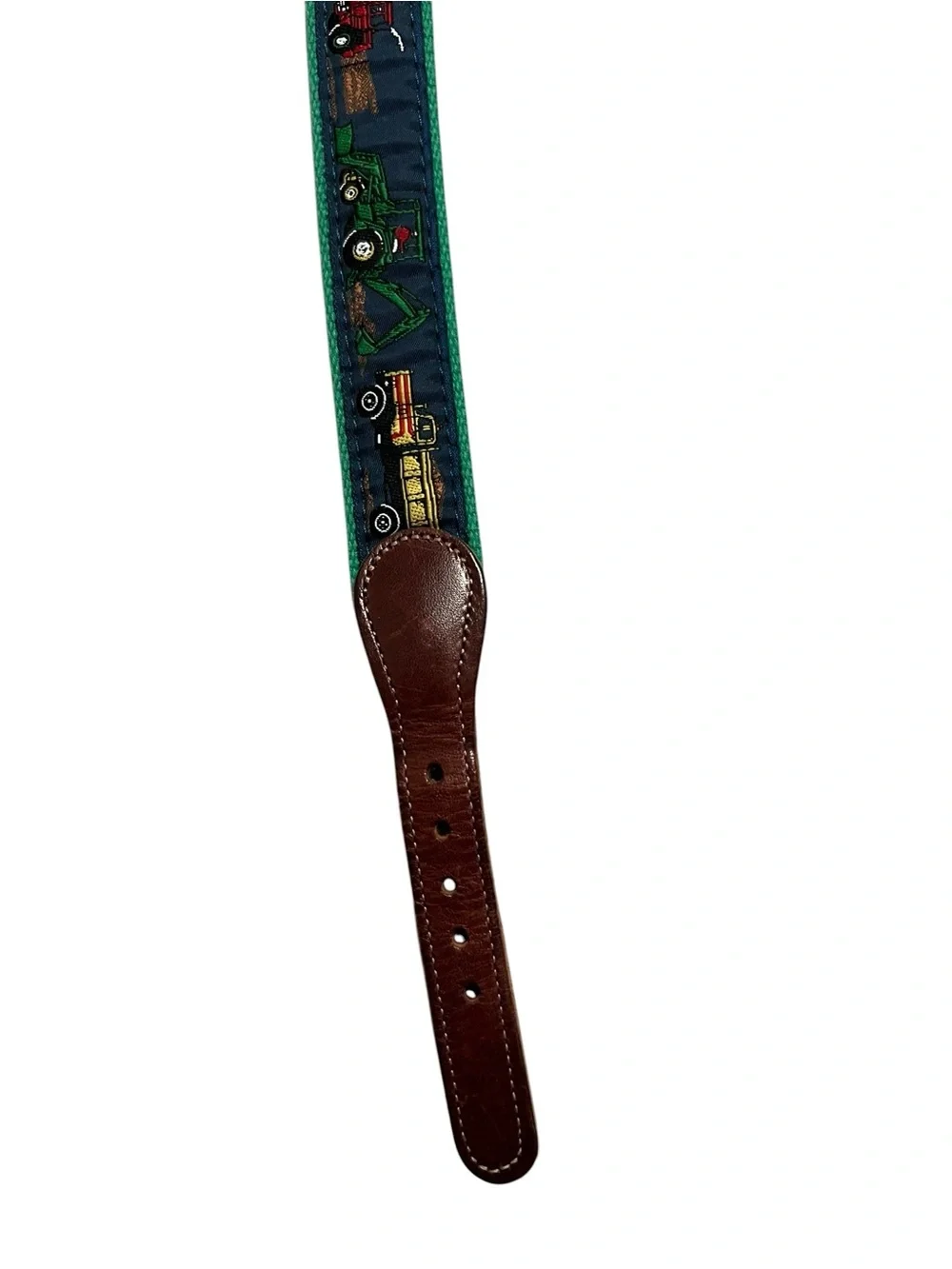 Bailey Boys Sz 22 (4/5) Kids Green & Navy Construction Embriodered Belt